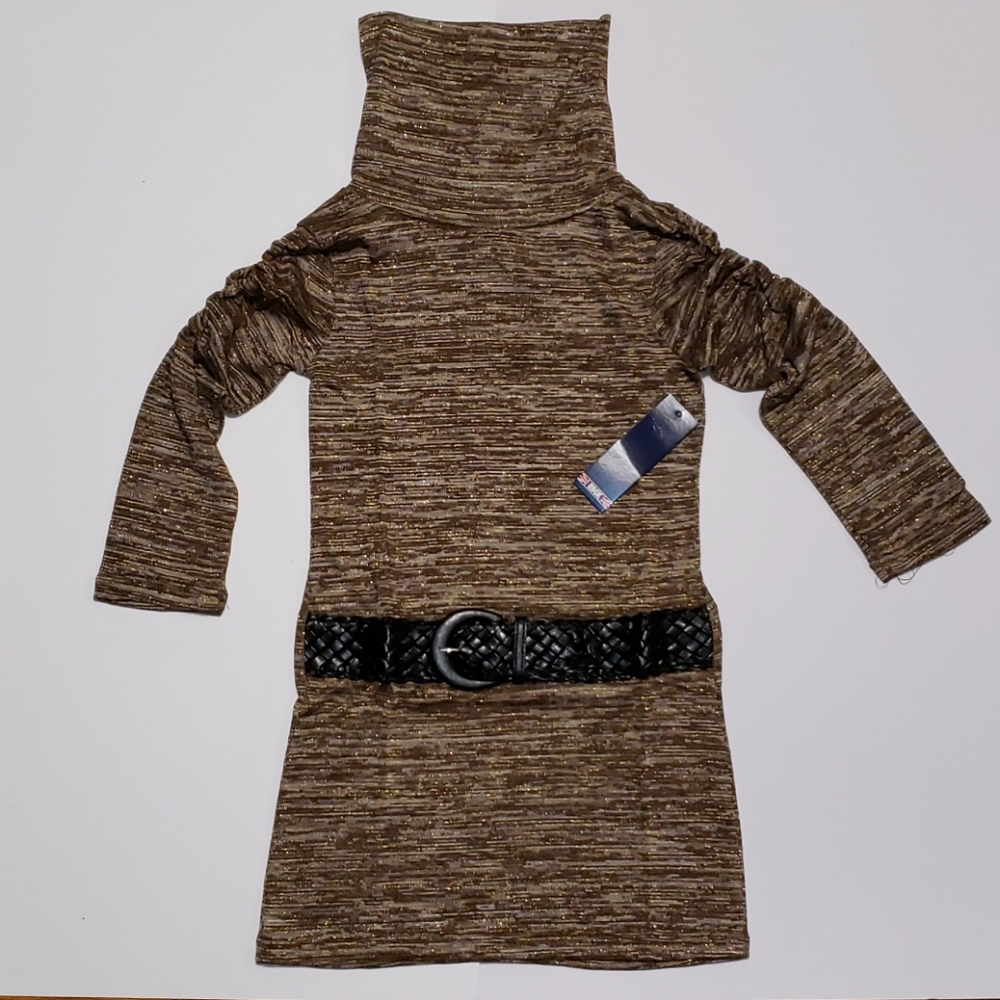 Rock Brand Women's Metallic Belted Mini Dress